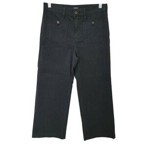 J.Crew High-Rise Cropped Sailor Pants Womens Size 26P Black Cotton Blend